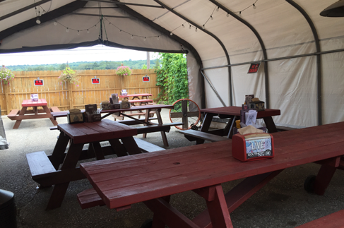 Lucky Louies Beer and Wieners private outside patio area located in Erie, PA.